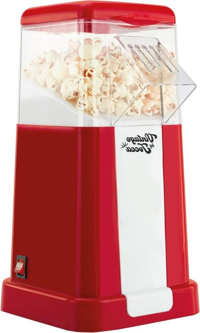 Popcorn Maker - Hete Lucht Popper - Snacks Maken - Vetvrije Popcorn - 1200W Vermogen - Rood