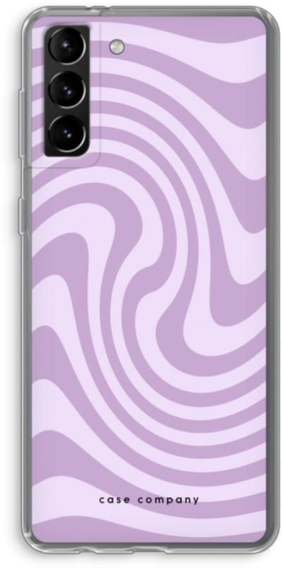 Case Company® - Hoesje geschikt voor Samsung Galaxy S21 Plus hoesje - Swirl Paars - Soft Cover Telefoonhoesje - Bescherming aan alle Kanten en Schermrand