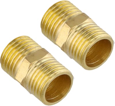 Dubbele 1/2 Inch Messing BSP Nippel Verbinding - Hexagonale Draad voor Waterleidingen en Kranen, 2 Stuks