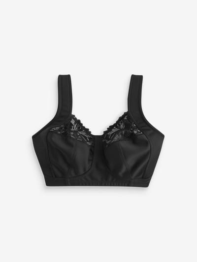 Next - Dames - F-K cup beha met ultiem comfort, gewatteerde bandjes, zonder vulling, zonder beugel en met zijsteun - Zwart