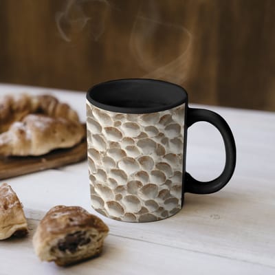 Magische Mok - Foto op Warmte Mokken - Koffiemok - Schelpen - Waaiervorm - Wit - Magic Mok - Beker - 350 ML - Theemok