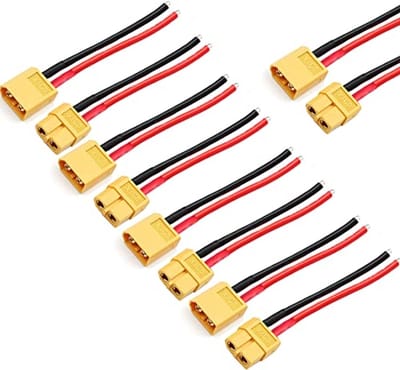 5 paar Pigtails met XT60 aansluiting en 14AWG siliconen kabel voor Lipo batterijen en FPV drones