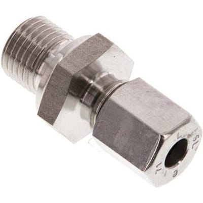 G 1/4'' Buitendraad x 6L RVS Rechte Snijring Koppeling 315 Bar DIN 2353 - FL2S-MC-ST-014G-06-L