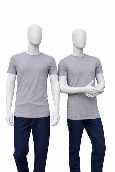 RELAKZ Heren T-shirt Ronde Hals - Organisch Katoen - 2 Pack - Grey Melange - Maat S