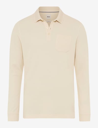 Brax Heren Poloshirt  Style PHARELL oat, crèmewit, maat M