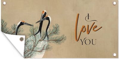 Schuttingposter I love you - Quotes - Spreuken - Partner - Love - 200x100 cm - Tuindoek
