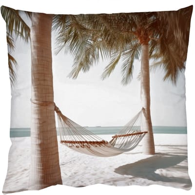 Sierkussens - Kussentjes Woonkamer - 50x50 cm - Hangmat - Palmbomen - Strand - Zee