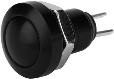 Waterdichte Opbouw Drukknop 8mm Zwart 24V 1A Voor Hoorn of Startschakelaar