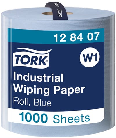Tork 128407 W1 industrierol blauw 3 laags embossed 1.000 vel 340 mtr x 36,9 cm (128407)