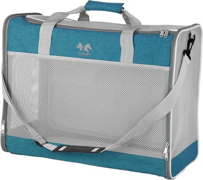 Hondentas - Draagtas Hond - Reizen met Huisdier - Vliegtuig Handbagage Formaat - 55 x 40 x 23 cm - Blauw