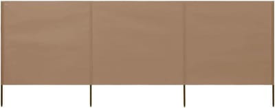 Strand windscherm - Winddoek camping - Bescherming tegen wind - Opvouwbaar 3-delig - 400 x 160 cm - Taupe