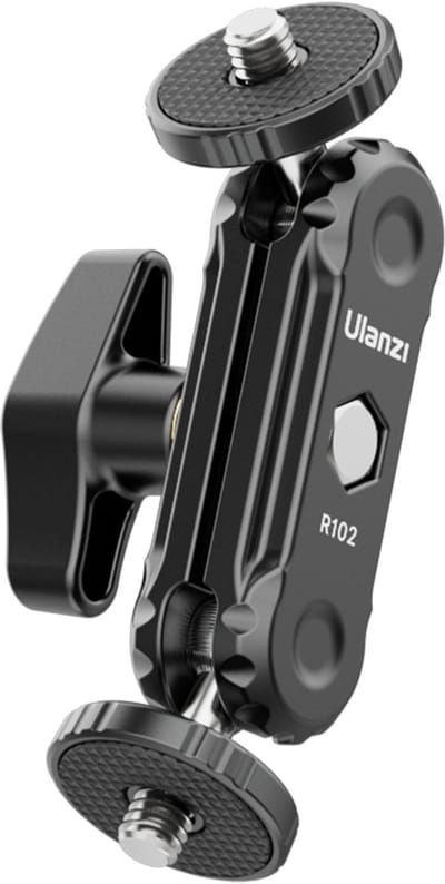 Ulanzi R102 Mini Magic Arm - met 2x 1/4 inch Schroef - 360 Graden Verstelbaar - Aluminium - Zwart