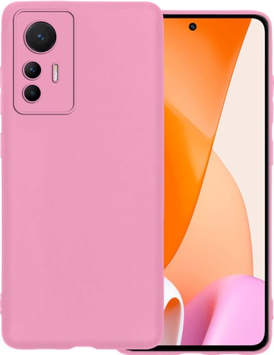 Hoesje Geschikt voor Xiaomi 12 Lite - Sterk & Shockproof - Hoes Cover - Siliconen Case - Lichtroze
