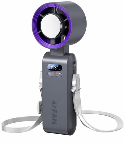 VHV - Ventilator - Handventilator - Mini ventilator - Tafelventilator - Nekventilator - Met Ijsfunctie - 4000mAh Draagbare Mini Ventilator Opvouwbaar - 3-in-1 en met 199 Snelheden - Digitaal Display - Koelventilator voor Reizen - Donkergrijs