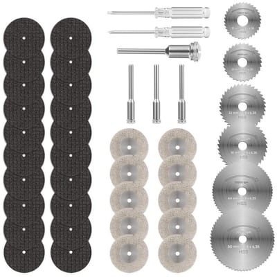 GELLDG Doorslijpschijven - 42-delige set - Cirkelzaagblad - Doorslijpschijfset - Geschikt voor Dremel-accessoires - Multifunctionele reparatieset - Geschikt voor het zagen van hout, kunststof, aluminium en dun plaatmetaal