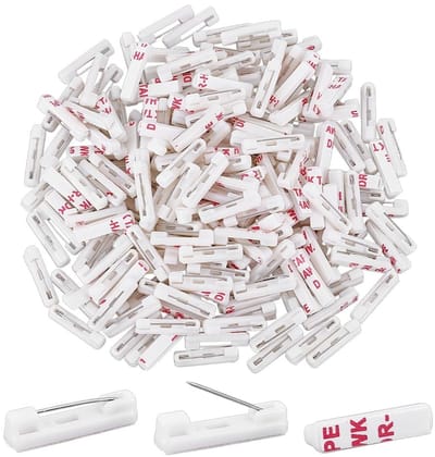 Dailygoods- Veiligheidspeld 200 stuks - Kunststof Spelden - ID Badge Spelden - Knutselnaalden - Naamlabel Spelden - Elegante Kleurcombinatie - Naalden