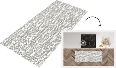 Keukenloper - Loper keuken - Huis - Patronen - Skyline - 120x50 cm - Keukenloper vinyl