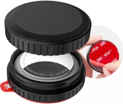 Waterdichte AirTag Hoes | 1 Pack | 3M Tape voor plakken | Geschikt voor o.a. fiets, scooter, koffer, motor, snowboard, skateboard, drone, fatbike, zadel | Zwart