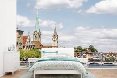 Behang - Fotobehang Zürich in de middag - Breedte 390 cm x hoogte 260 cm