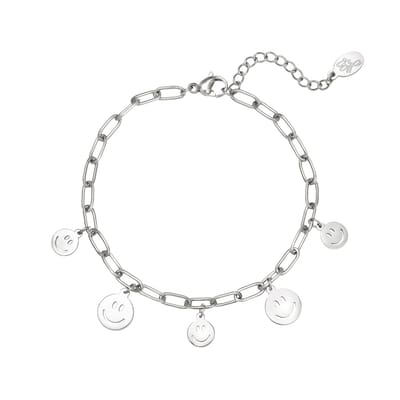 Armband meerdere smileys - Yehwang - Armband - One size - Zilver