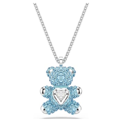 Swarovski Teddy hanger 5737620 | Swarovski sieraden blauw kristal teddybeer charm hanger voor halsketting | speelse stijl