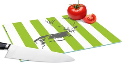 Glazen Snijplank - 28x20 - Patroon - Hert - Strepen - Snijplanken Glas