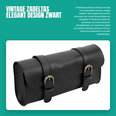 Dailygoods- Zadeltas Elegant - Zwart - Stuurtas - Mountainbike - Racefiets - Schokbestendig - Fietstas