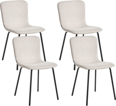 CALDWELL - Eetkamerstoel set van 4 - Lichtbeige - Polyester
