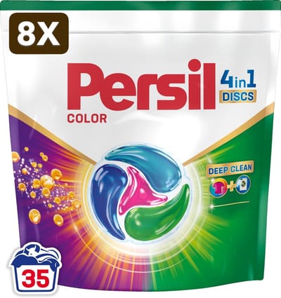 8 x Persil Discs Color - Wascapsules - Krachtige Vlekverwijdering - Hygiënische Frisheid - Gekleurde Was - 35 Wasbeurten