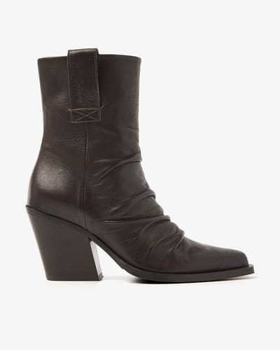 VIA VAI Gioia Stella Enkellaarsjes Dames - Leer - Bruin - Maat 39