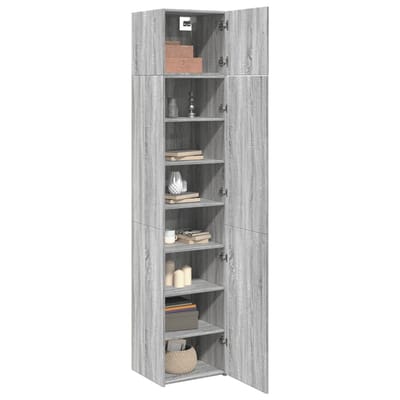 vidaXL - Opbergkast - smal - 45x42,5x225 - cm - bewerkt - hout - grijs - sonoma - eiken