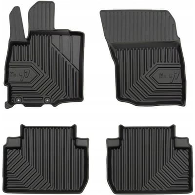 No.77 Premium Rubberen Mattenset - Geschikt voor Mitsubishi Outlander III (2012-2022) - Alleen Benzine/Diesel (Niet voor Hybride) - 4-delig - TPE - Zwart - FROGUM