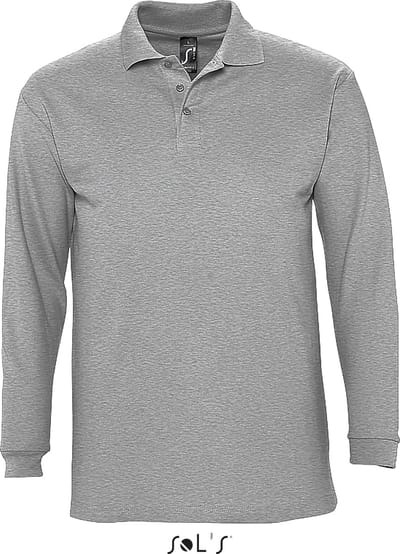 SOL'S Long Sleeve Polo Winter II L549 - Grey Melange - L