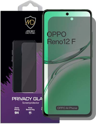 MobyDefend Screenprotector - Geschikt voor Oppo Reno12 F - HD Privacy Glass Screensaver