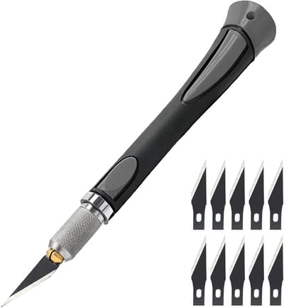 Precisie Scalpel Set van 11 Stuks voor Kunst en Beeldhouwen - Antislip Rubber Modelleringsmessen voor Sculptuur en Houtsnijwerk
