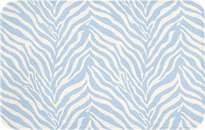 WC mat 80x50 cm - Antislip - Zebra - Motief - Blauw - Wit - Toiletmat - Vloermat - Douchemat - Toilet tapijt - Toiletmatten