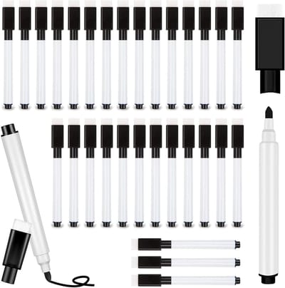 Set van 30 Uitwisbare Markers met Magnetische Extractie voor Whiteboards, Ideaal voor Thuis, School en Kantoor