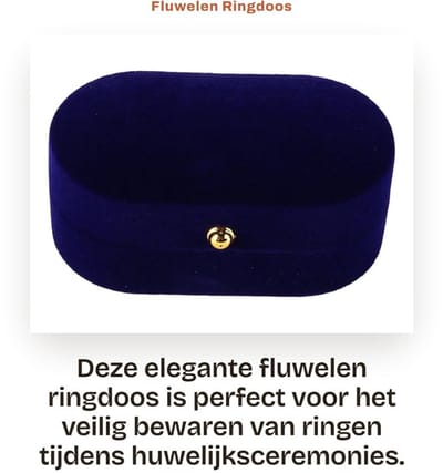 Dailygoods- Ringdoos Ovaal Fluwelen - Dubbele Sleuven - Vintage Sieraden Opbergdoos - Huwelijksceremonies - Verlovingsringen - Duurzaam Materiaal - Sieradenbox