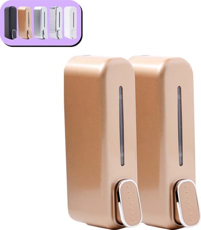 K&G® Shampoo Dispenser - Zeepdispenser - Soap Dispenser - 350 ml - Wandmontage - Brons - 2 Reservoirs