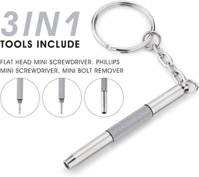 6 stuks mini-brillen-schroevendraaiers - 3-in-1 brillenreparatieset - roestvrijstalen schroevendraaier-sleutelhanger - Precisie kleine schroevendraaier voor zonnebrillen - Sieraden- en horlogereparatie