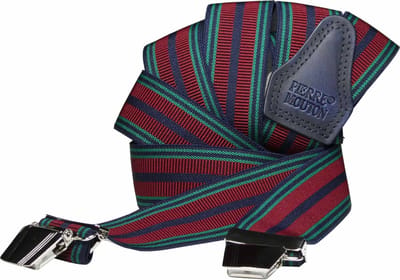 Pierre Mouton Le Mans Bretel - Bretels - Volwassenen - Heren - Donkerrood - 120cm - 3 brede clips - M - L