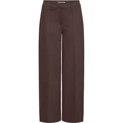 Wide leg stoffen broek met vaste persplooien, model 'KATE'