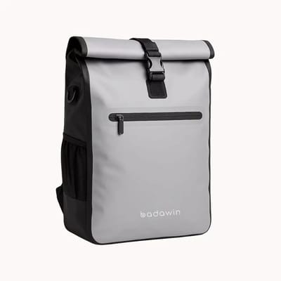 BADAWIN - Fietstas - "Aaron" Grey 2-in-1 Bagagedrager Fietstas - Fiets accessoires - Schoudertas - 2-in-1 Bagagedrager Fietstas - Fiets tas - Fietsuitrusting - Milieuvriendelijke Fietsaccessoires - 100% waterdicht - Multifunctioneel draagcomfort