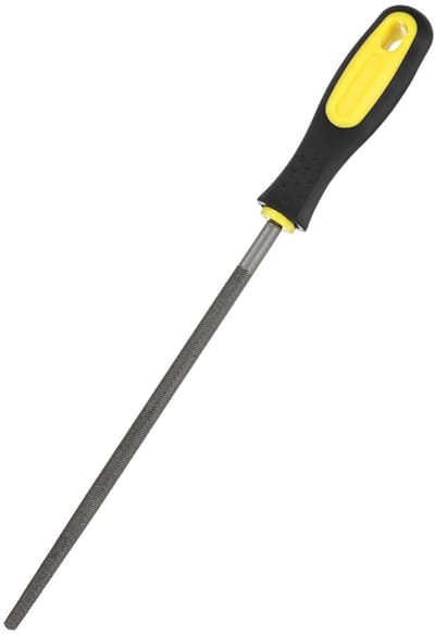 Solidchoice - M METERXITY Ronde metalen vijl 8 inch, High Carbon Steel File Diamond File Hand File W PVC Grip Handvat voor Hout/Metaal/Keramiek/Glas/Steen/Sieraden/Tegel/Model/DIY/Slijpvijl