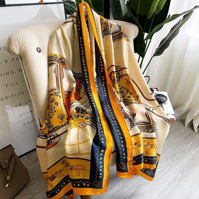 180*90cm mode Luxe Merk Sjaal Dames Sjaal Wikkel Lente Sjaal Hijab Bufanda Foulard Vrouwen Bandana Strand Sjaals 2022 Zijde 180X90CM white