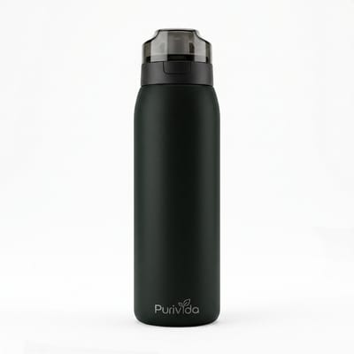 Purivida Waterfles Met Filter 740 ml RVS Groen - Waterfles Met Ahlstrom® Filter Waterzuivering - Waterfilter Drinkfles Voor Outdoor & Lifestyle