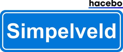 Hacebo - Plaatsnaam Sticker - 29x10 CM - Simpelveld sticker - Verkeersborden sticker - grappige cadeaus - Simpelveld