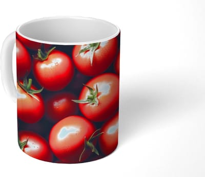 Mok - Koffiemok - Groente - Rood - Tomaten - Mokken - 350 ML - Beker - Koffiemokken - Theemok