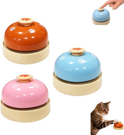 3 stuks - receptiebel - Metalen receptiebel - Blauw - Oranje - Roze - Geschikt voor hotels, bars, restaurants, keukens, schoolrecepties of huisdiertrainingen - Bezorging van eten bel