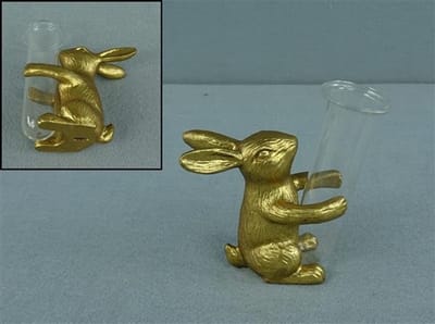 Vaasje Konijn – Goudkleur – 10×4,5×10 cm – Decoratief & Sfeervol